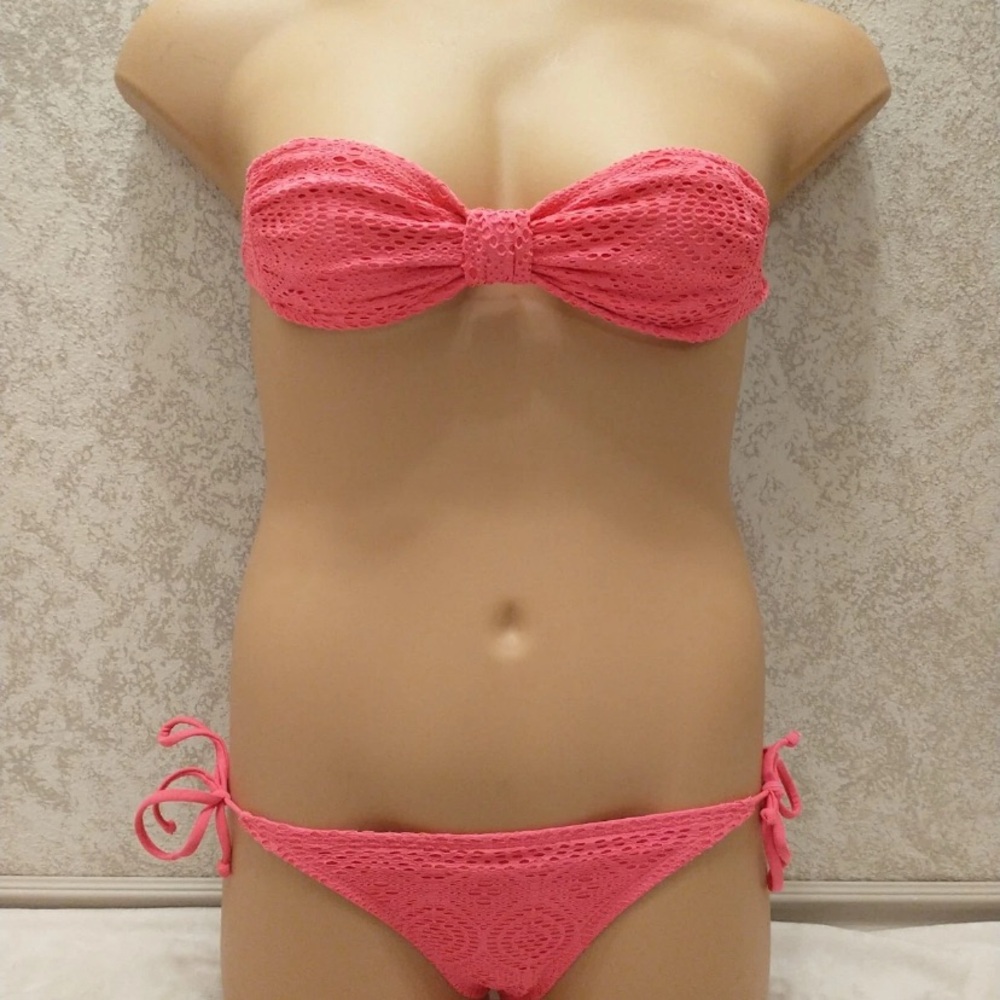 Xhilaration Pink Bandeau Bikini Set